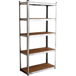 scaffale zincato 5 piani legno 90x40x180h 175 kg a ripiano