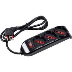 multipresa ciabatta nera int.3p con limitatore