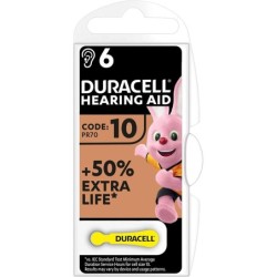 batteria duracell acustica tab10 giallo pz.6