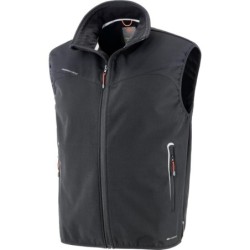 gilet softshell in 95% poliestere 5% elastan nero