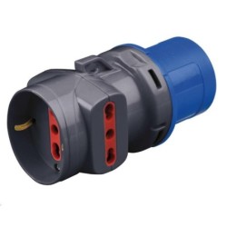 adattatore cee 3p 16a 1 schuko 2 bivalenti 10/16a