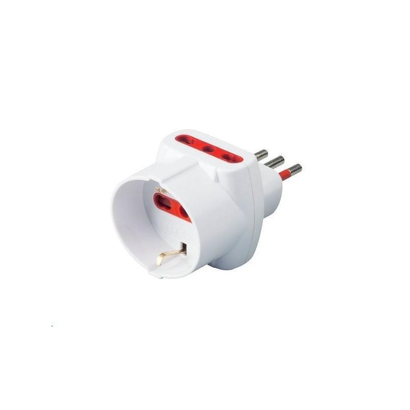 tripla schuko 10a 10/16 con limitatore bianca