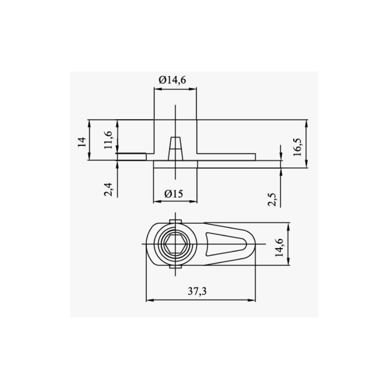 registro telaio vite corta 11.6 mm.