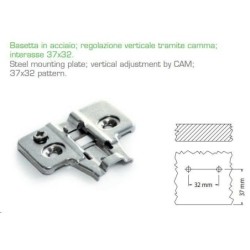 basetta regolabile per cerniera ammortizzata
