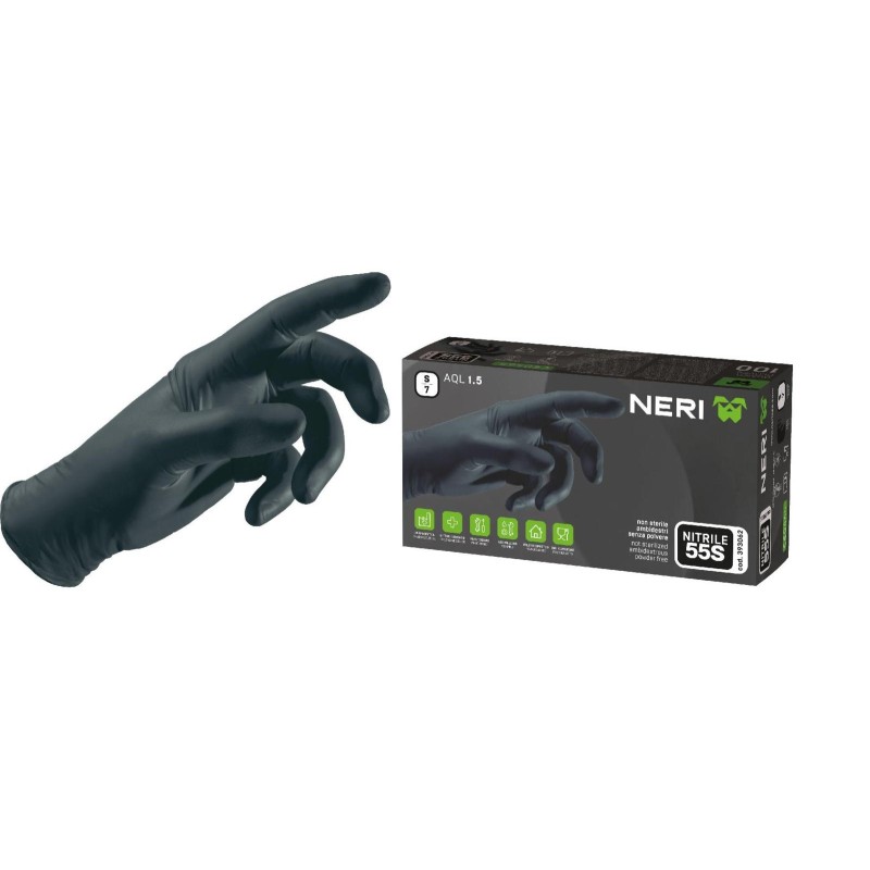 guanto nitrile nero 5.5 gr.pz.100