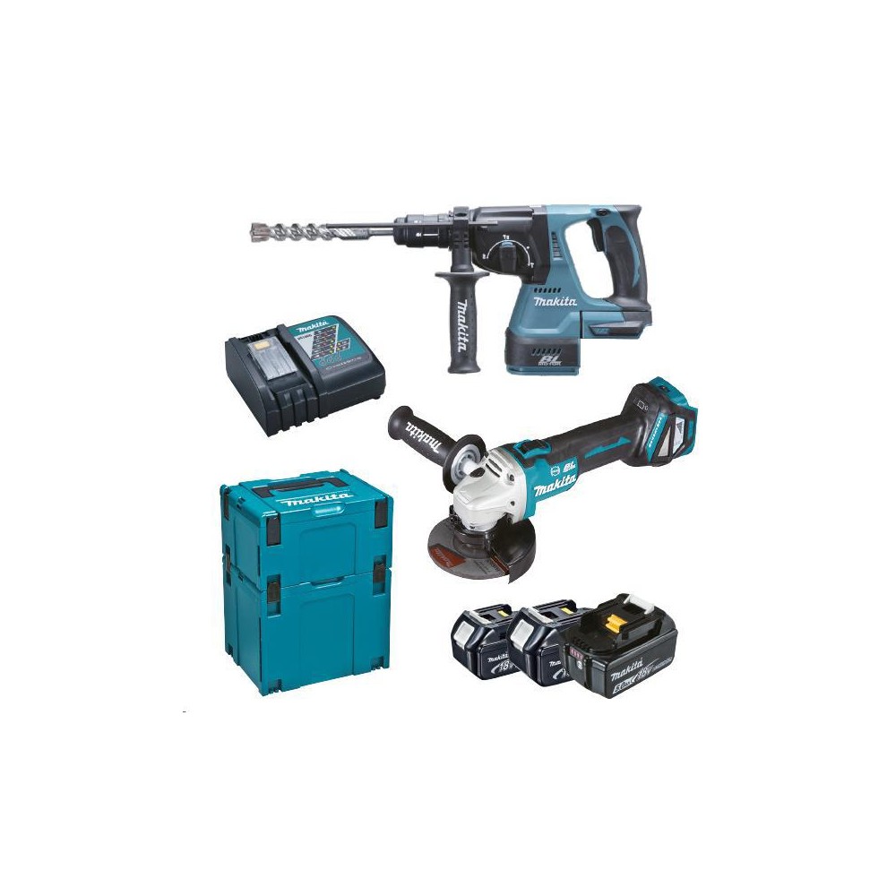 Kit Dlx2256Tj1 Smerigliatrice + Tassellatore 18V 3 Batt. 5Ah