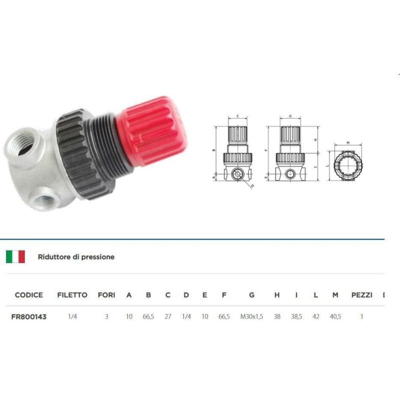 riduttore di pres.compressione 2vie da 1/4 1 via da 1/8
