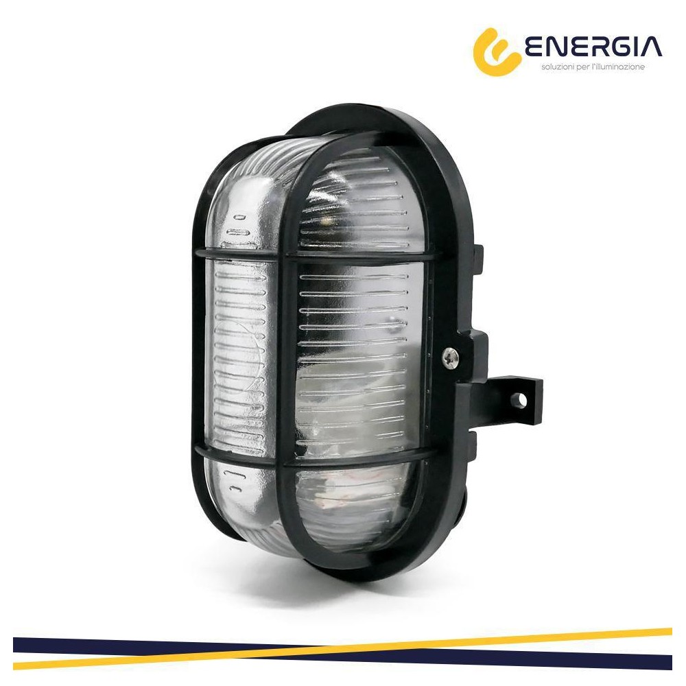 Plafoniera Tartaruga Ovale Nera E27