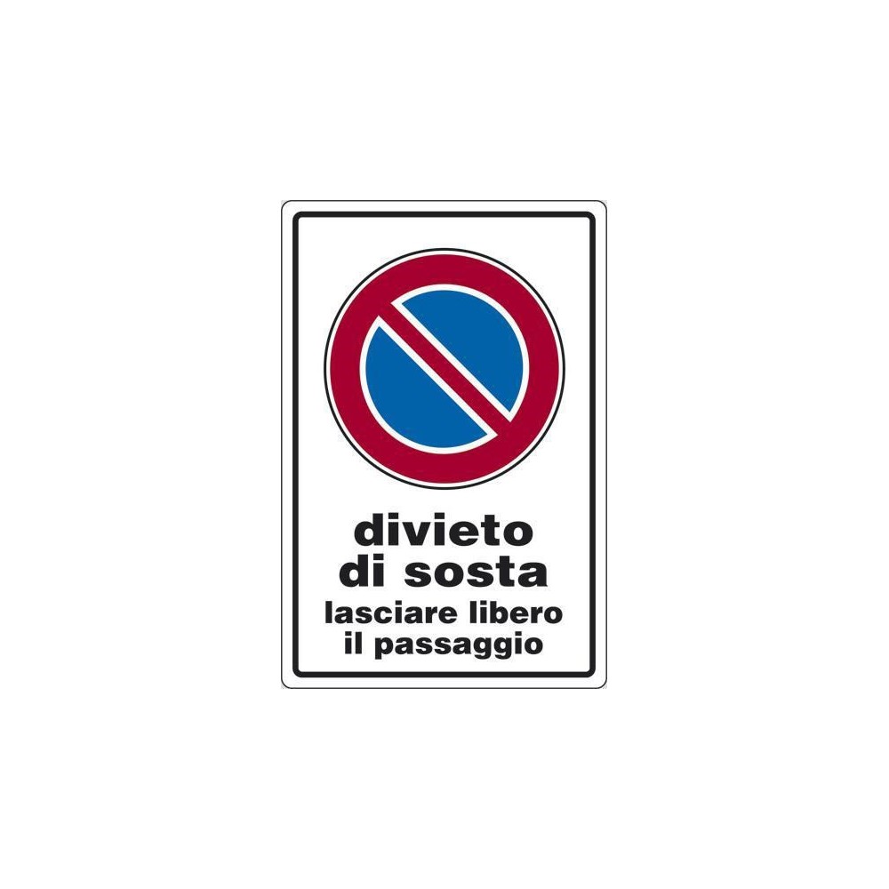 CARTELLO IN PVC DIVIETODI SOSTA 30X20