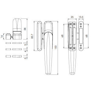 Tavellino Alluminio Manico Lungo Nero