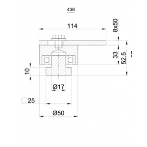Cardine A Cuscinetto Superiore Mm.50