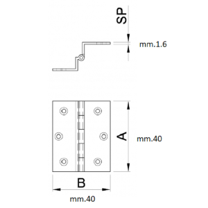 Cerniera Ottone Collo Intero 40X40