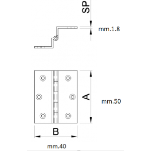 Cerniera Ottone Collo Intero 50X40