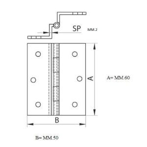 Cerniera Ottone Collo Intero 60X50
