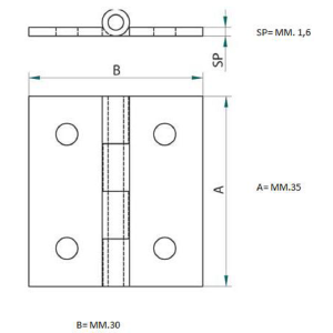 Cerniera A Libro Ottone 35X30