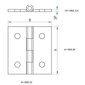 Cerniera A Libro Ottone 40X35