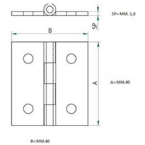 Cerniera A Libro Ottone 40X40