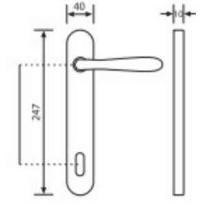 Doppia Maniglia Amalfi Con Placca Ottonata