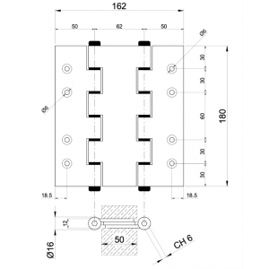 Coppia Cerniere Doppia Azione Nere R40