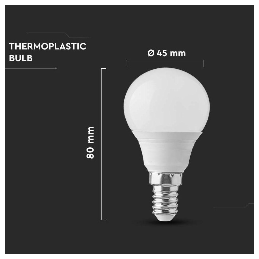 Lampadina Minisfera Led Chip Samsung 4.5W E14 4000°K