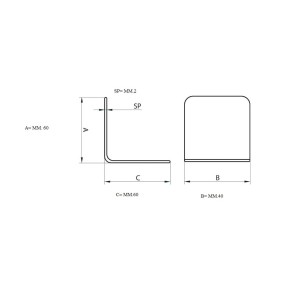 Piastra Piegata 60X60X40