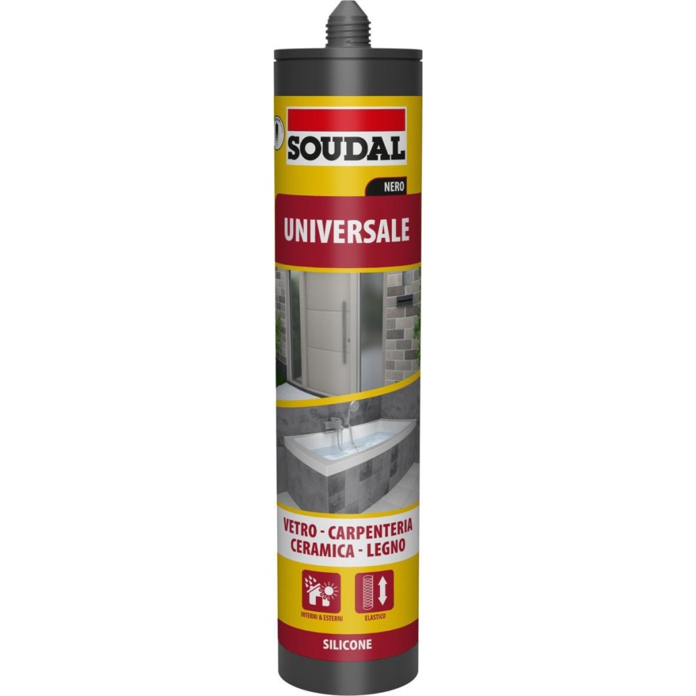SILICONE NERO ACETICO SOUDAL RAL 9005 280 ML.