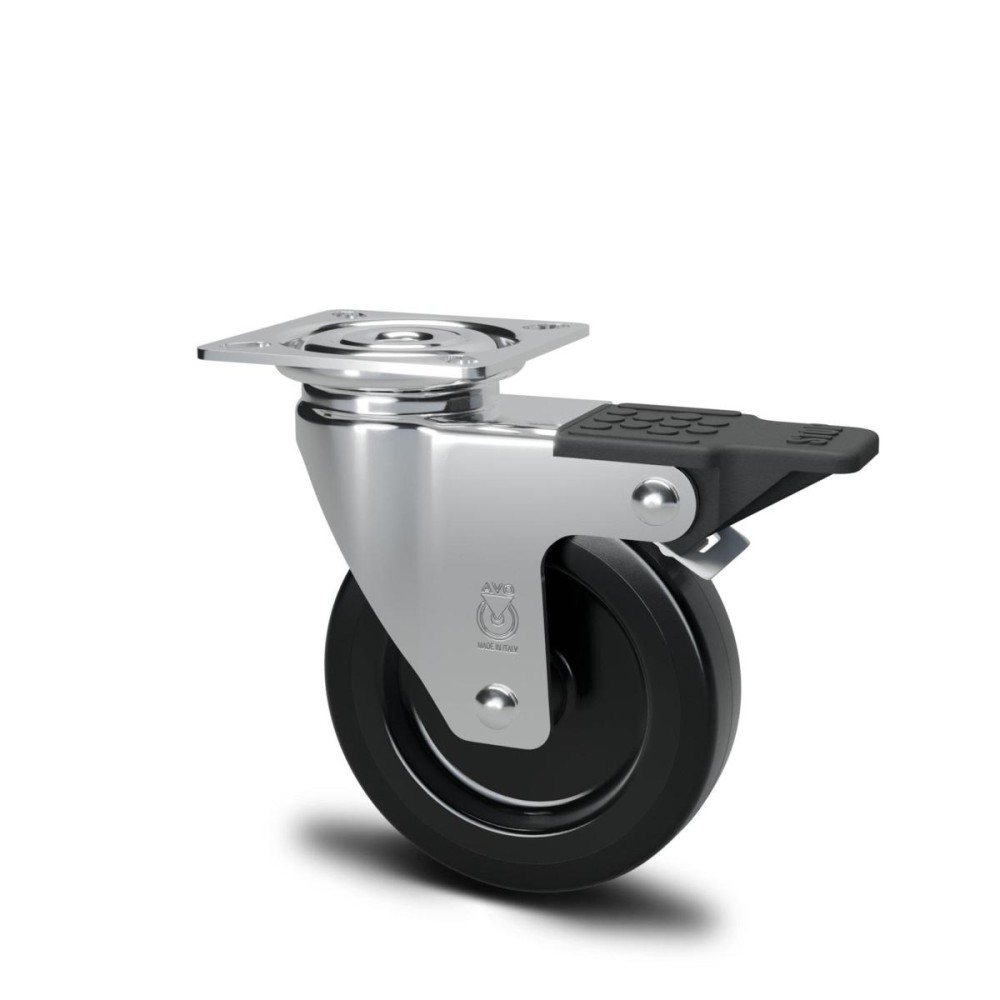 Ruota Gomma Piastra Girevole Da 40 Freno