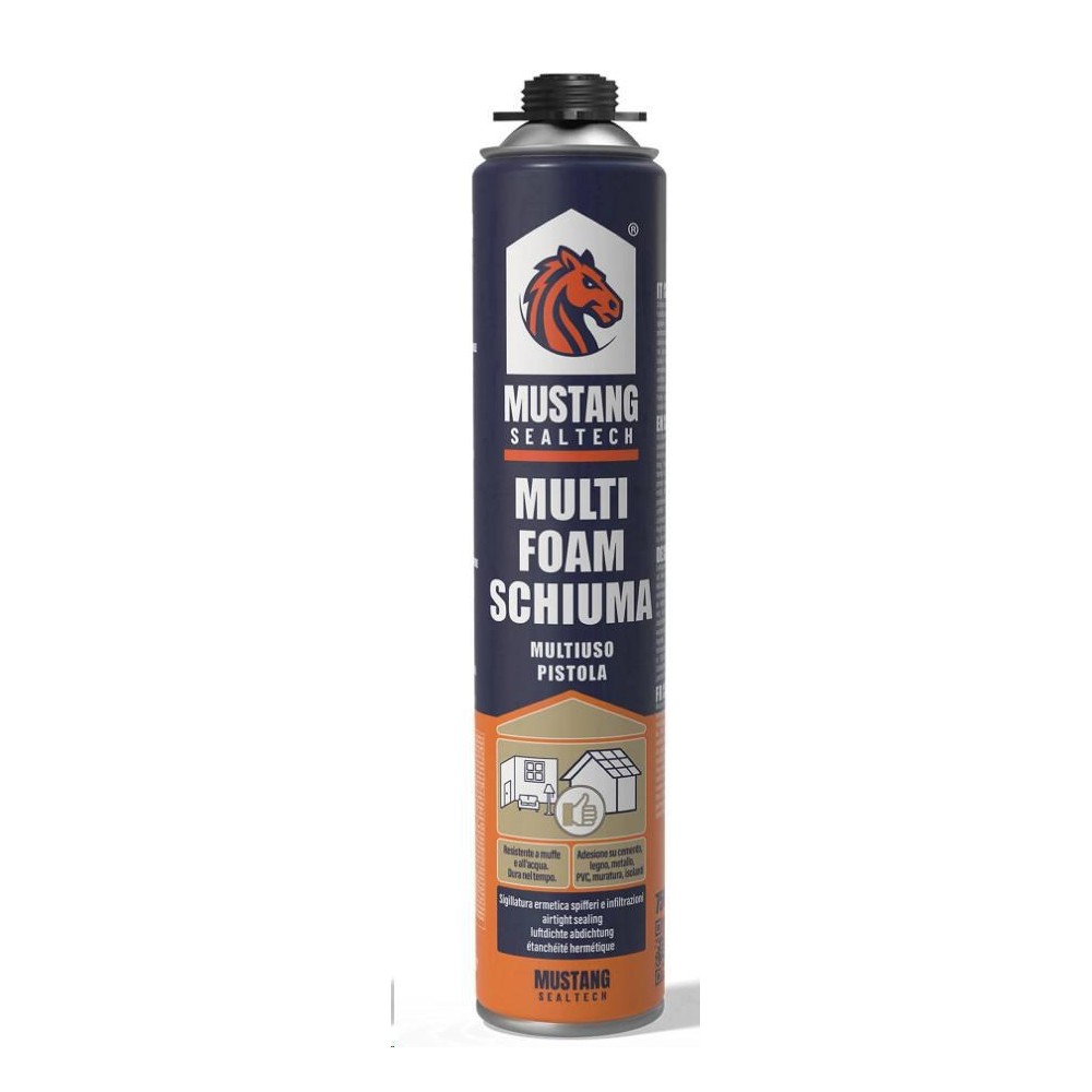 SCHIUMA POLIURETANICA PISTOLA 750ML. MUSTANG
