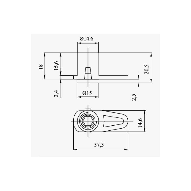 registro telaio vite lunga 15.6 mm.