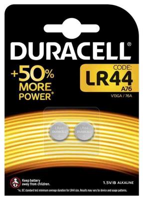 BATTERIA PIATTA DURACELL LR44 PZ.2