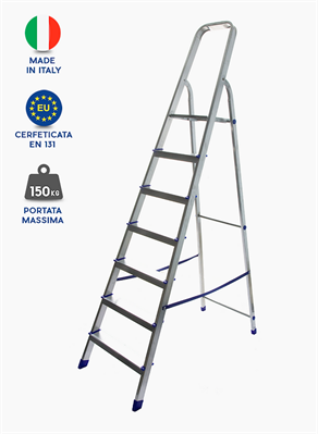 SCALA ALLUMINIO GIUSY 7 GRADINI COMPRESA PEDANA