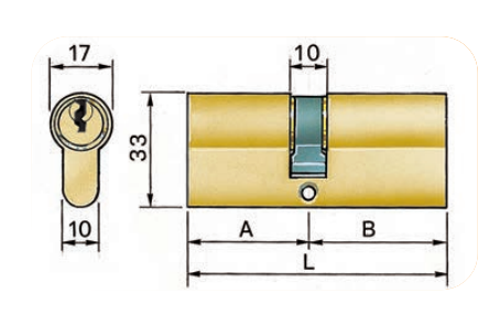 CILINDRO 28-33 OTTONE MM.61