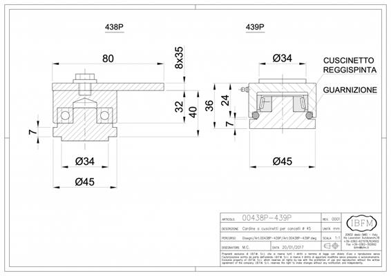 KIT CARDINE INFERIORE E SUPERIORE DA 45