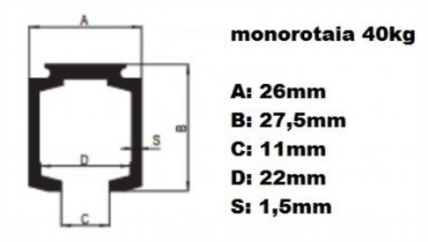 KIT SCORREVOLE CM.190 PORT.KG.40