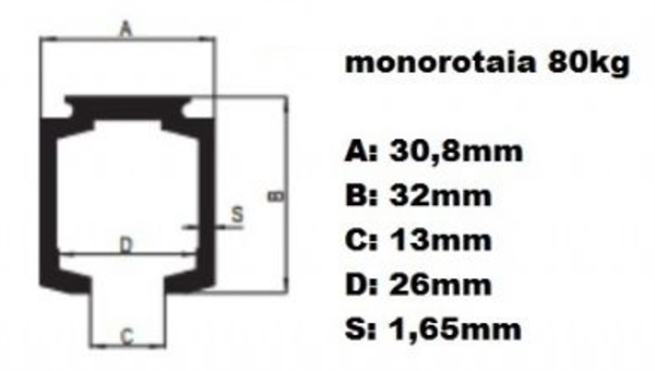 KIT SCORREVOLE CM.230 PORT.KG.80