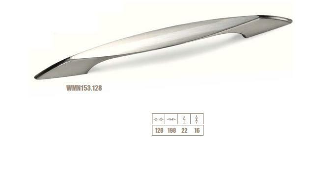 MANIGLIETTA MM.128 NIKEL SATINATA