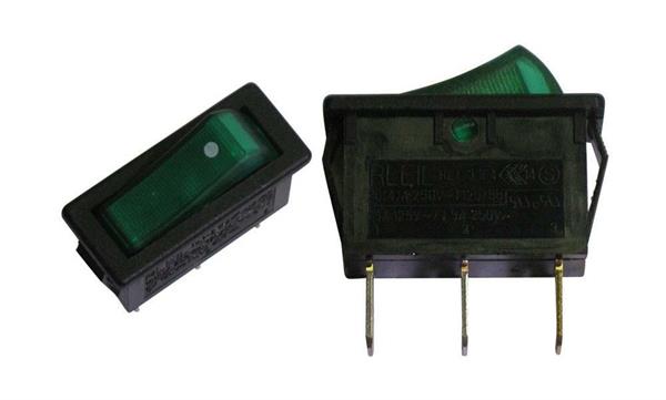 INTERRUTTORE LUMINOSO UNIPOLARE VERDE 15A-220V
