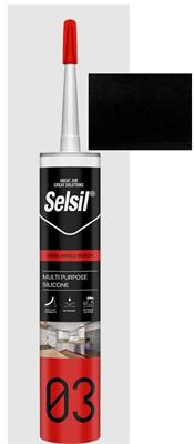 SILICONE NERO ACETICO 280 ML.