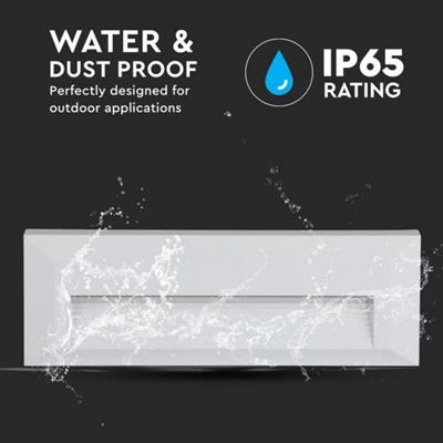 SEGNAPASSO RETTANGOLARE BIANCO A LED 3W IP65 4000°K
