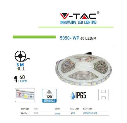 STRISCIA 60 LED AL METRO 12V IP65 M.5 6000 °K