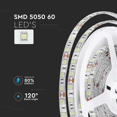 STRISCIA 60 LED AL METRO 12V IP65 M.5 6000 °K
