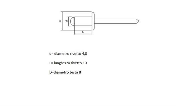 RIVETTI ALLUMINIO 4X10 TESTA DI MORO 100PZ