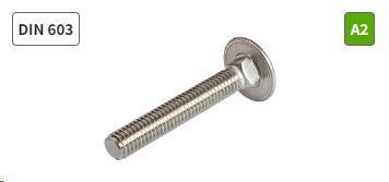 VITI T.T. Q.S.T. INOX DIN603 A2 M. 8X16