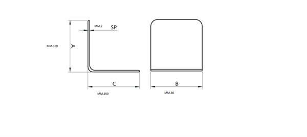 PIASTRA PIEGATA 100X100X80