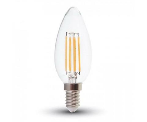 LAMPADINA CANDELA FILAMENTO A LED 3000°K E14 4W