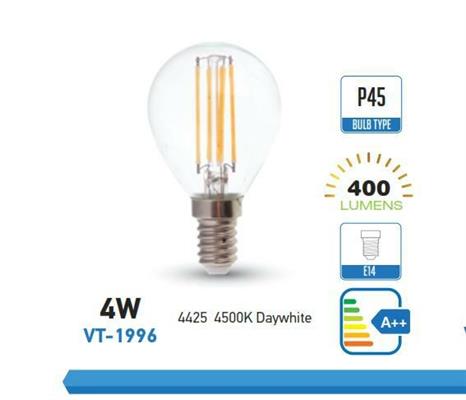 LAMPADINA MINISFERA FILAMENTO A LED 4500°K E14 4W