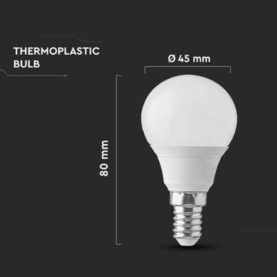 LAMPADINA MINISFERA LED CHIP SAMSUNG 6.5W E14 4000°k