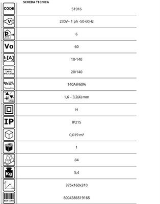 SALDATRICE INVERTER ARC 160 - 140 HA