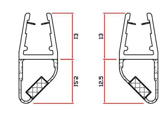 GUARNIZIONI COPPIA BOX DOCCIA 45° CON MAGNETE MT.2 DX-SX