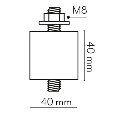 ANTIVIBRANTI 40X40mm. DOPPIO ATTACCO pz.4